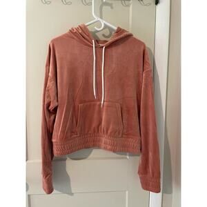 NWT Love, Fire Peach Velvet Long Sleeve Hoodie